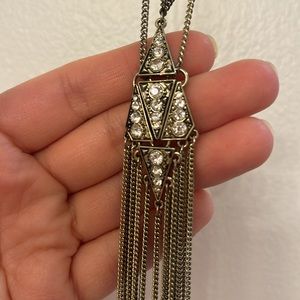 Mixed Bronze metal tassel necklace 14.5 inch length